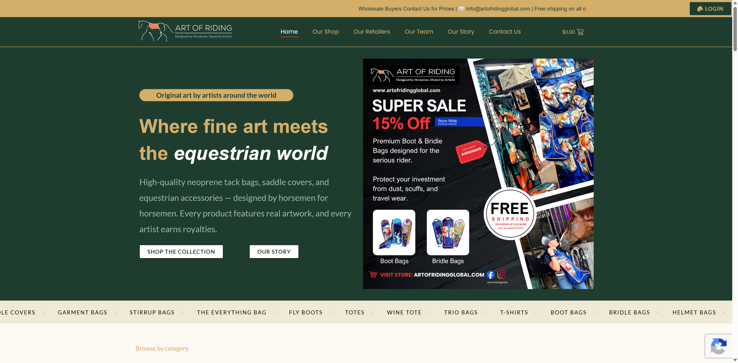 Ecommerce Store for Equestrian Brand